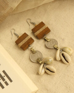 Wood & Reimagined Coin Earring