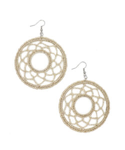 Handcrafted Handmade Golden Round Crochet Earring