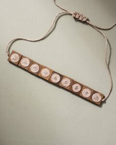 Handcrafted Square Wooden Block Jute Choker